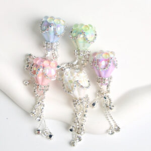 Wholesale Cat Eye Love Crown Beads Full of Diamond Hot Air Balloon Tassels Acrylic Beads
