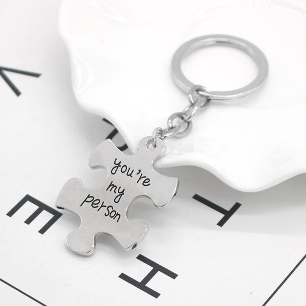 3932072146_679221165 Wholesale Alphabet Puzzle Couple Zinc Alloy Keychain