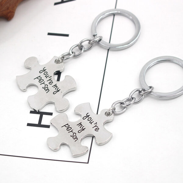 3933355600_679221165 Wholesale Alphabet Puzzle Couple Zinc Alloy Keychain