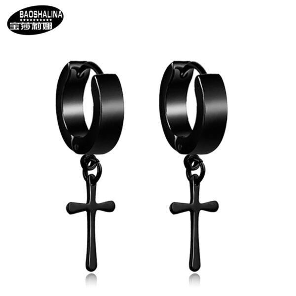 Wholesale Cross Punk Stainless Steel Earrings