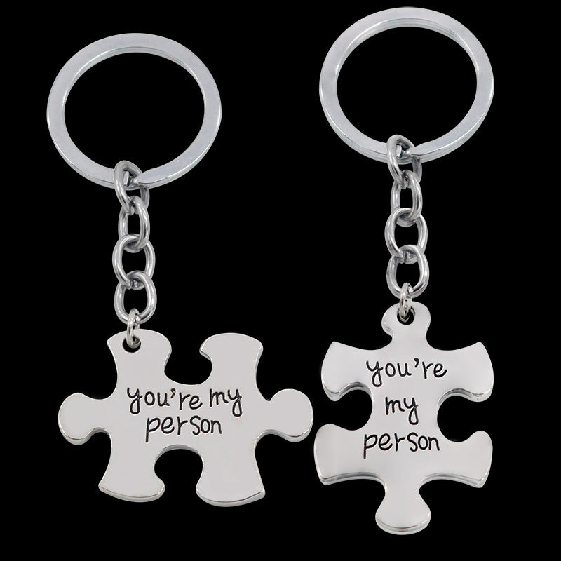 Wholesale Alphabet Puzzle Cole Zinc Alloy Keychain