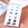 3935922460_770677398-1 Wholesale Triangle Gems Alloy Ear Studs 6 Pairs