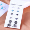 3935922460_770677398 Wholesale Triangle Gems Alloy Ear Studs 6 Pairs