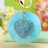 Wholesale Diamond Love Fur Ball Car Pendant Key Chain Ring