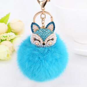 Blue Ali head + lake blue fur ball / Full length 16cm pendant 10x8cm