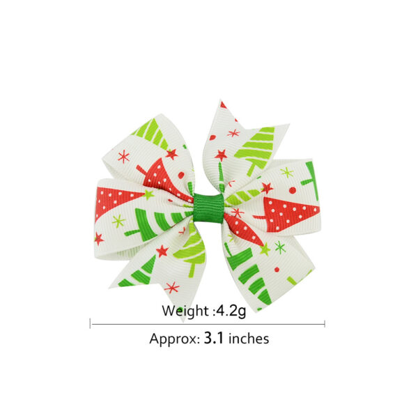 3972955292_199313434 Wholesale New Christmas Ribbed Rib with Six Ears Bow Fabric Children's Hair Clips