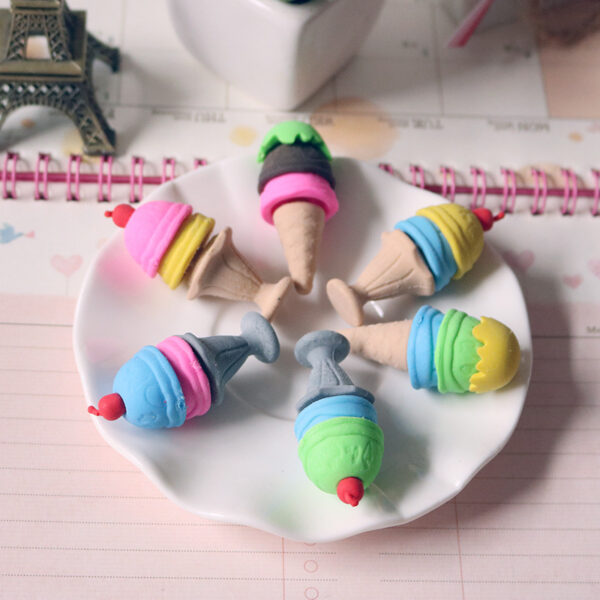 Wholesale TPR Cartoon Cone Ice Cream Eraser