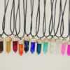 Wholesale Pendant Leather Cord Hexagon Pillar Resin Necklaces