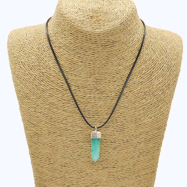 Wholesale Pendant Leather Cord Hexagon Pillar Resin Necklaces