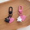 Wholesale Little Ghost Heart Pink Black Keychain