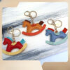 Wholesale Handmade Green Horse Bags Hanging Pieces Artificial Leather Keychains