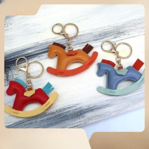 Wholesale Handmade Green Horse Bags Hanging Pieces Artificial Leather Keychains
