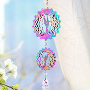 Wholesale 3D Colored Hummingbird Stainless Steel Rotating Wind Chimes