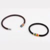 Wholesale Gay Braided Cowhide Rainbow Colorful Fashion Copper Magnetic Clasp Bracelet