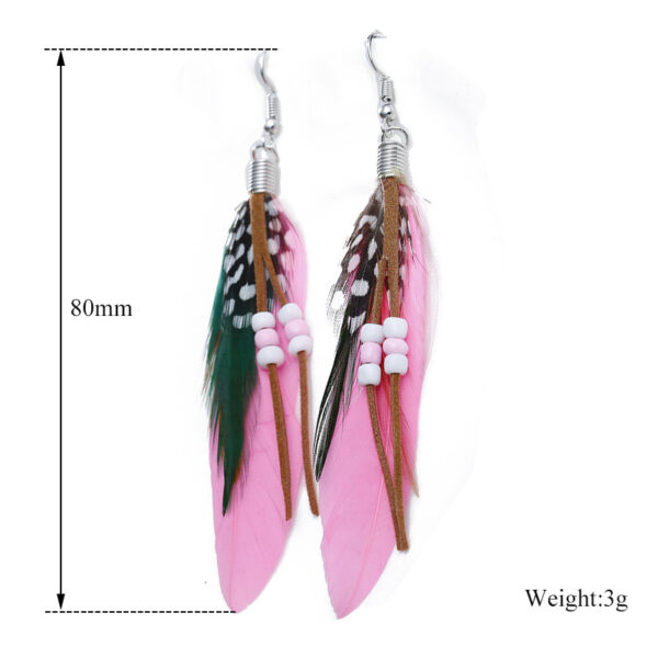 Wholesale Bohemian Tassel Beads Feather Earrings