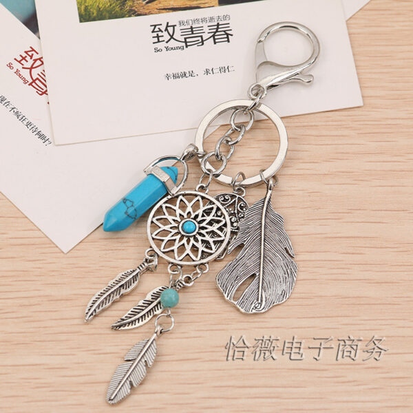 Wholesale Dream Catcher Gossip Feather Opal Tassel Bag Keychains