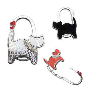 Wholesale Two-hearted Cat Bag Hanger Folding Table Lady Bag Hook