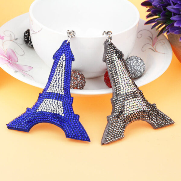 Wholesale Hot Diamond Eiffel Tower Tassel Keychain
