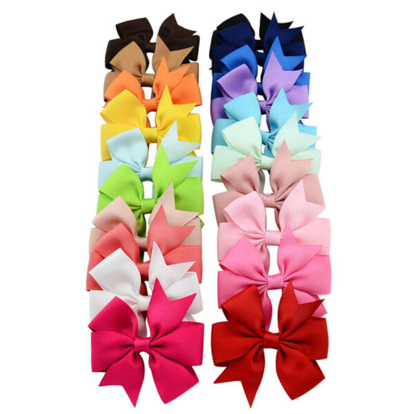 Wholesale 10pcs Handmade Baby Dovetail V Ribbed Ribbon Bow Hairpin