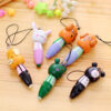 Wholesale Wooden Cartoon Animal Rollerball Pen Wooden Mobile Phone Pendant