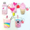 Wholesale PU Cute Beverage Ice Cream Mini Coin Purse Keychain