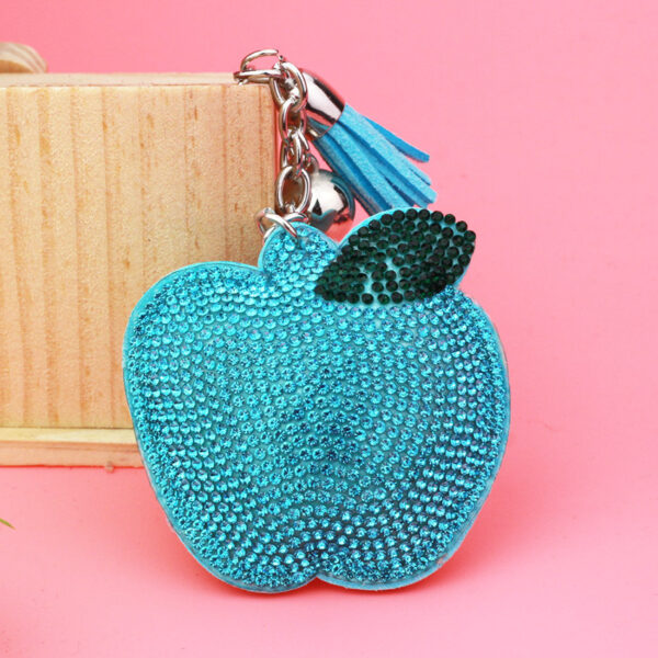 Wholesale Velvet Inlaid Diamond Apple Keychains
