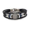 Wholesale vintage lion head studded leather men's bracelet
