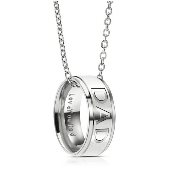 4318813233_149182637 Wholesale DAD MOM Ring Titanium Steel Pendant Necklaces
