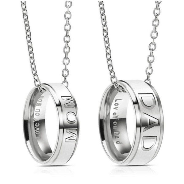 4318816083_149182637 Wholesale DAD MOM Ring Titanium Steel Pendant Necklaces