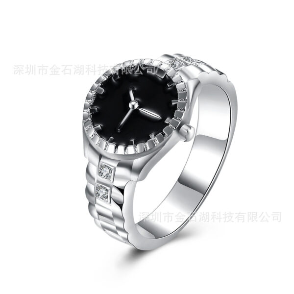 Wholesale Silver Plated Watch Shape Diamond Alloy Rings