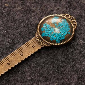 Lace Blue / Dried Flower Bookmark