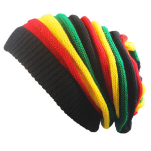 Wholesale Colorful Jamaican Knitted Hip Hop Pleated Hat