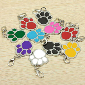 Wholesale Stainless Steel 8-color Dog Tag Footprint Creative Key Chain
