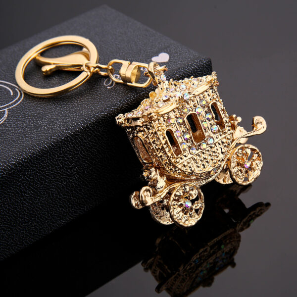Wholesale Diamond Pumpkin Car Metal Keychain