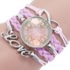 Wholesale Mom Letter Mom Time Gem Multi-layer Woven Leather Bracelet