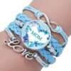 Wholesale Mom Letter Mom Time Gem Multi-layer Woven Leather Bracelet