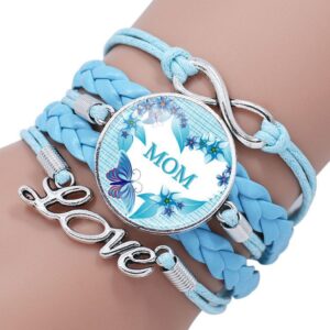 4484571373_1310191283 Wholesale Mom Letter Mom Time Gem Multi-layer Woven Leather Bracelet