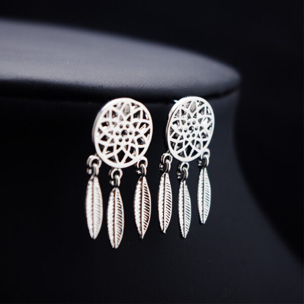 Wholesale Dream Catcher Feather Alloy Earrings