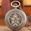 Wholesale Hollow Personalized Hollow Five-pointed Star Bronze Pocket Watch