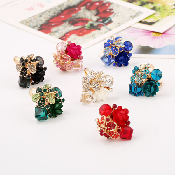 Wholesale Resin Flower Alloy Ring