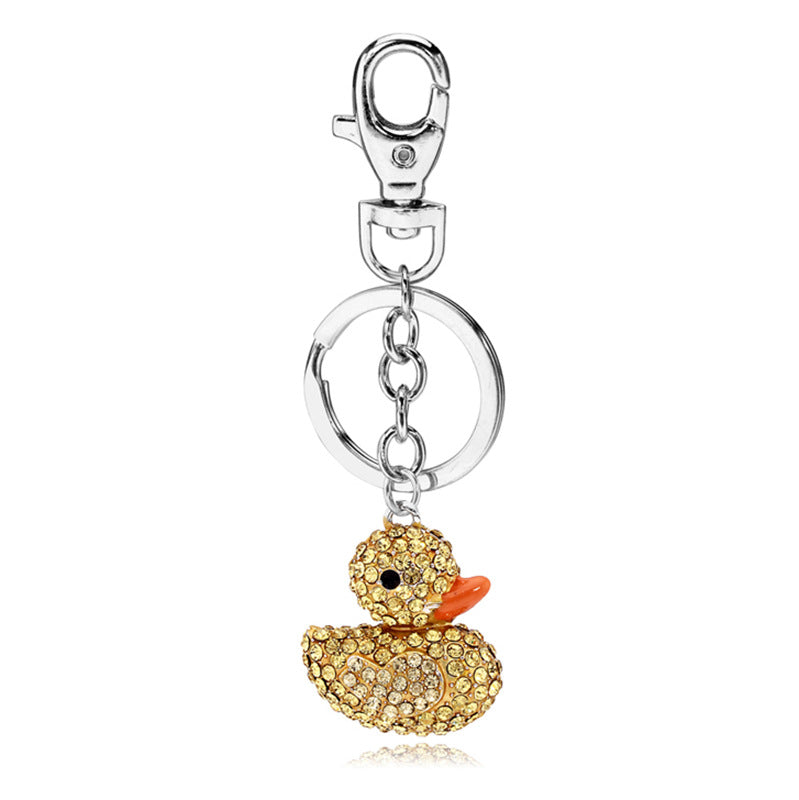 Wholesale Little Duck Crystal Full Diamond Metal Keychain