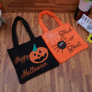 4582702184_219389355 Wholesale Halloween Pumpkin Non-woven Gift Bags Candy Bags