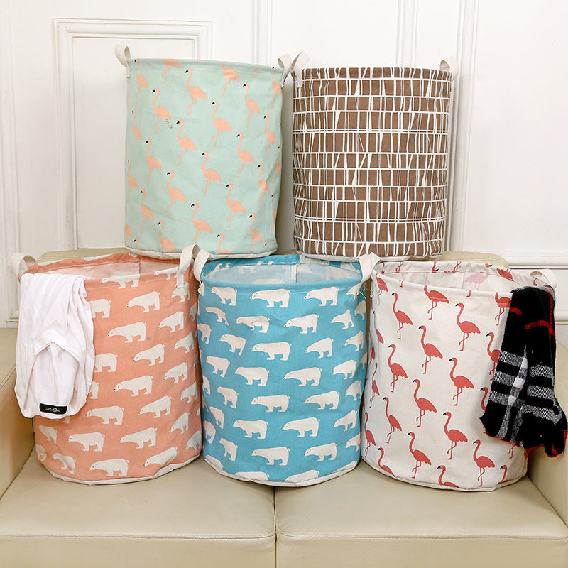 Wholesale Cotton and Linen Large Capacity Foldable Storage Baskets