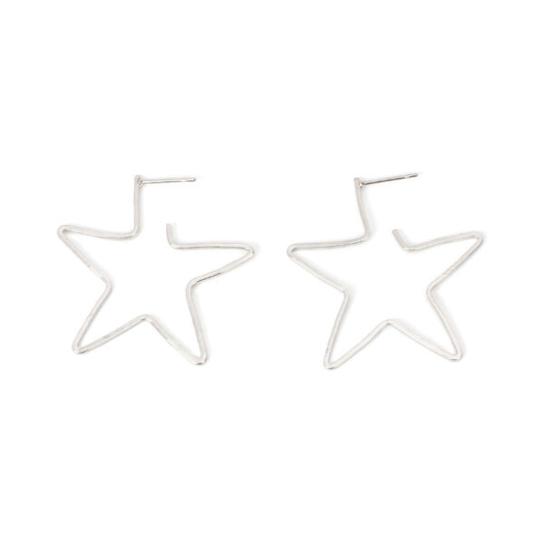 Wholesale Metal Hollow Five Pointed Star Earrings