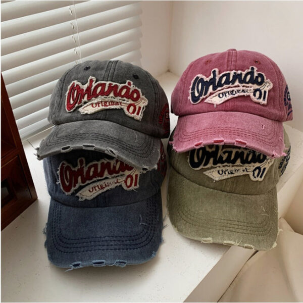 Wholesale Vintage Distressed Washed Ripped Denim Baseball Cap
