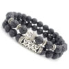 4621915839_1568480310 Wholesale Volcanic Rock Buddha Head Stone Combination Multi-Circle Beads Bracelet