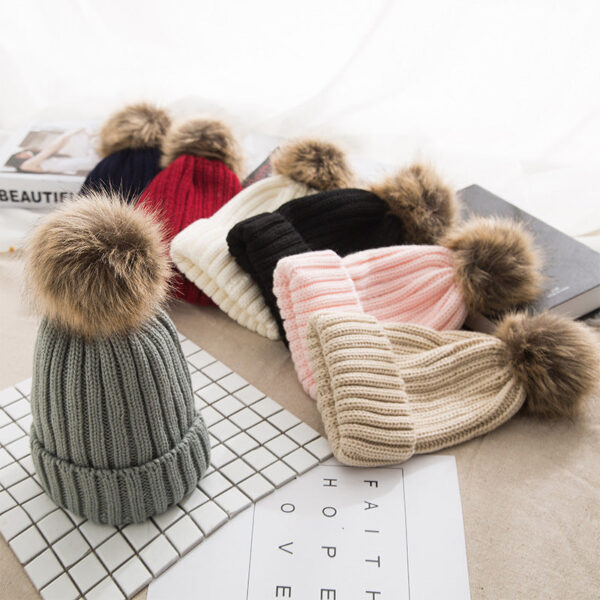 Wholesale Thickened Knitted Hats, Wool Balls, and Wool Hats