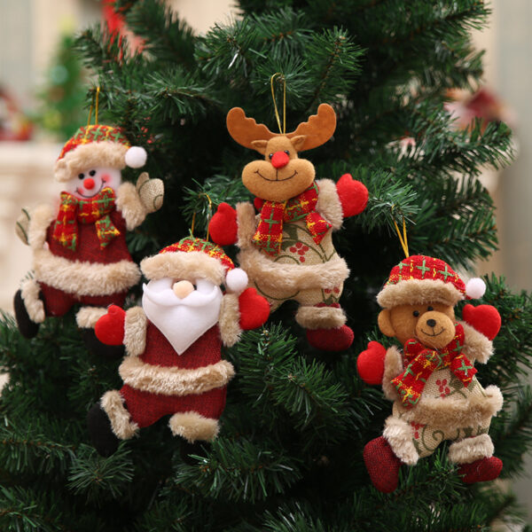 Wholesale Christmas Tree Accessories, Old Man, Snowman Bear, Fabric Doll Pendant