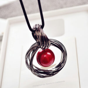 28# red bead double ring