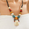 Wholesale Red Pendant Long Ceramic Necklace